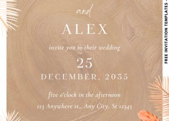 Free Editable Canva | Pampas Greenery Bohemian Wedding Invitation | Instant Download