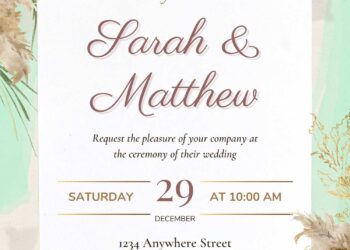 Free Printable Rustic Boho Greenery Wedding Invitation | Instant Download