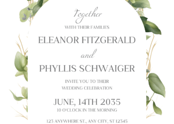 Free Printable Greenery and Poppy floral wedding invitation | Instant Download