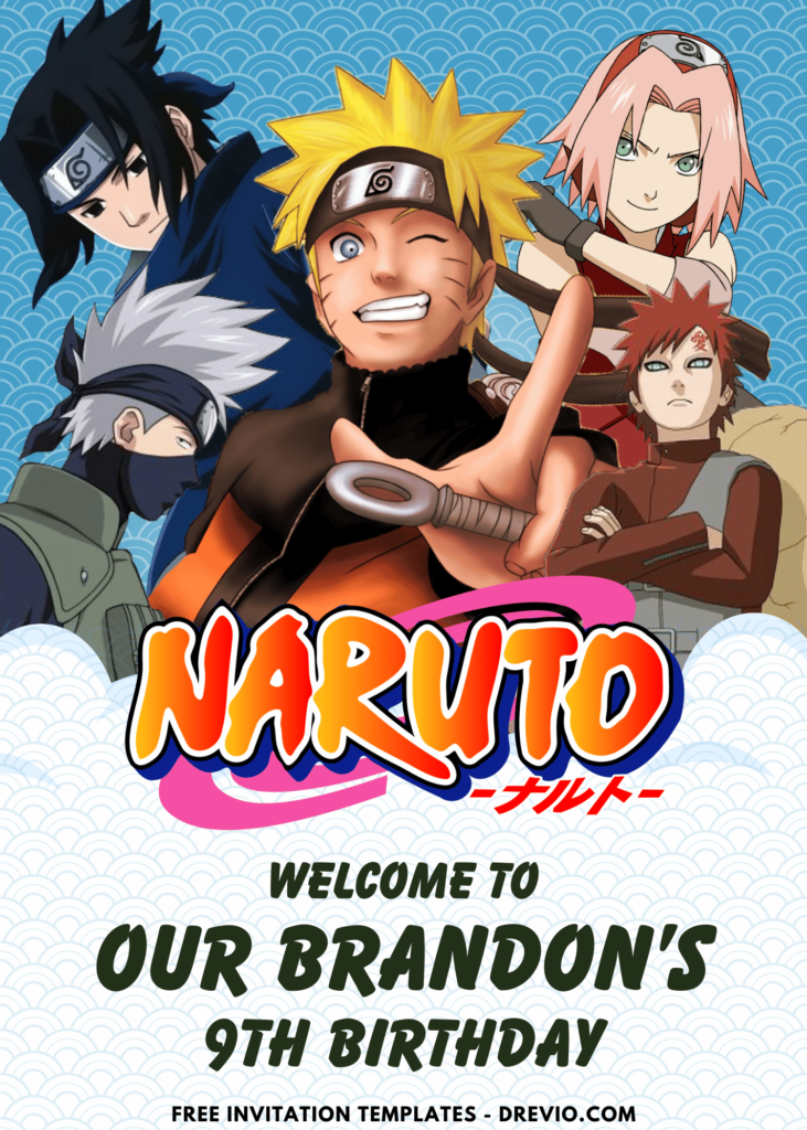 Naruto Shippuden Birthday Party Welcome Sign Board