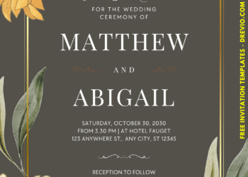 Free Editable Canva | Sunflower Fall Floral Wedding Invitation | Instant Download