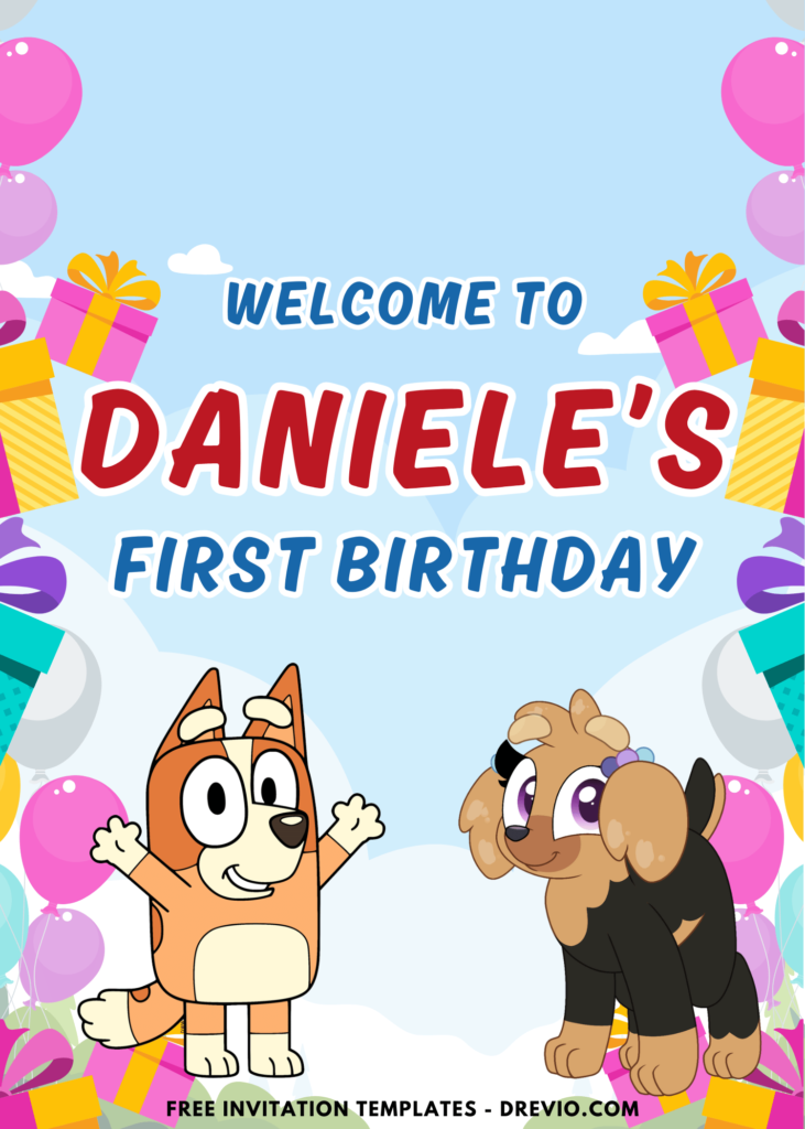 Bluey Birthday Party Welcome Sign Board
