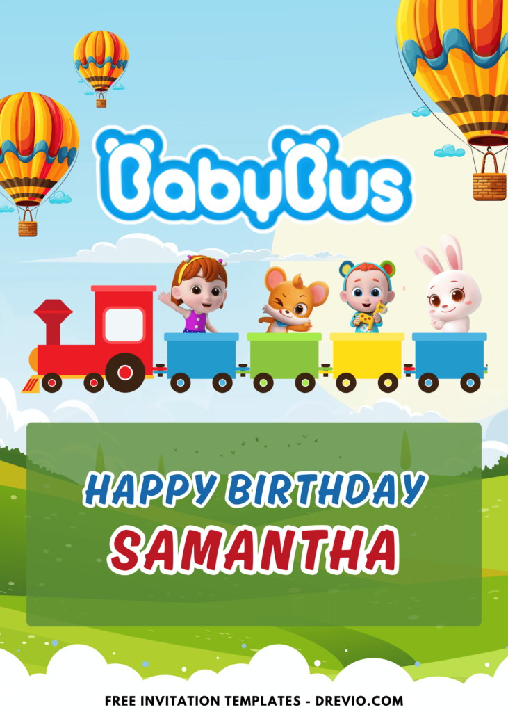 BabyBus Birthday Party Backdrop Templates