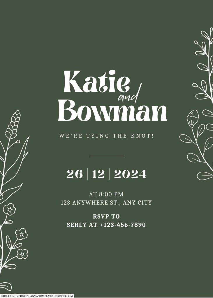 Get Your Elegant Branch Sage Canva Wedding Invitations