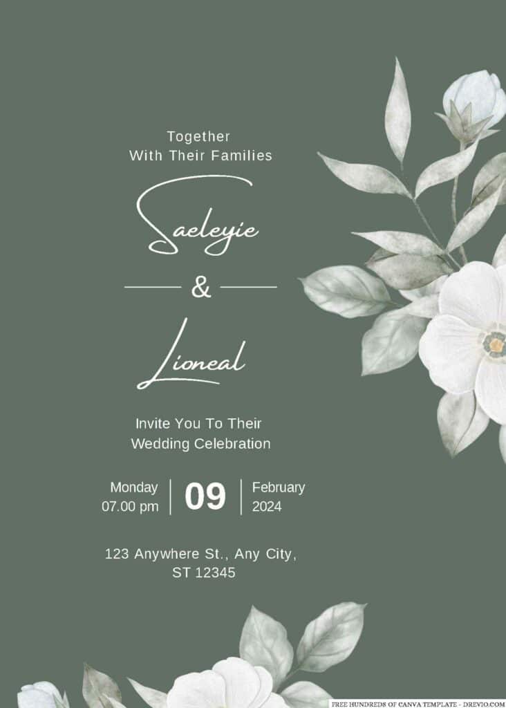 Modern Sage White Floral