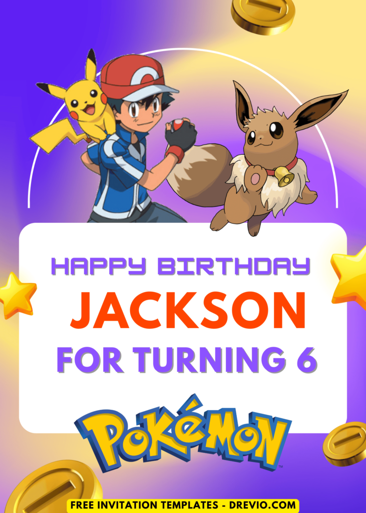 Pokemon Birthday Party Backdrop Template