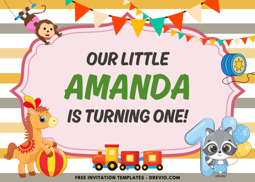 Party Animal First Birthday Party Backdrop Template