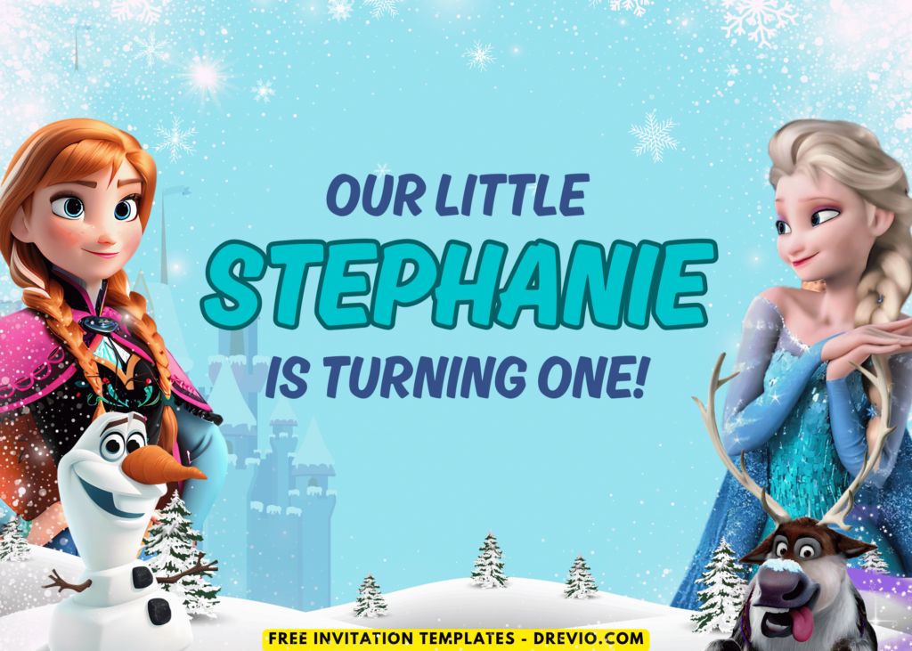 Disney Frozen Birthday Party Backdrop Template