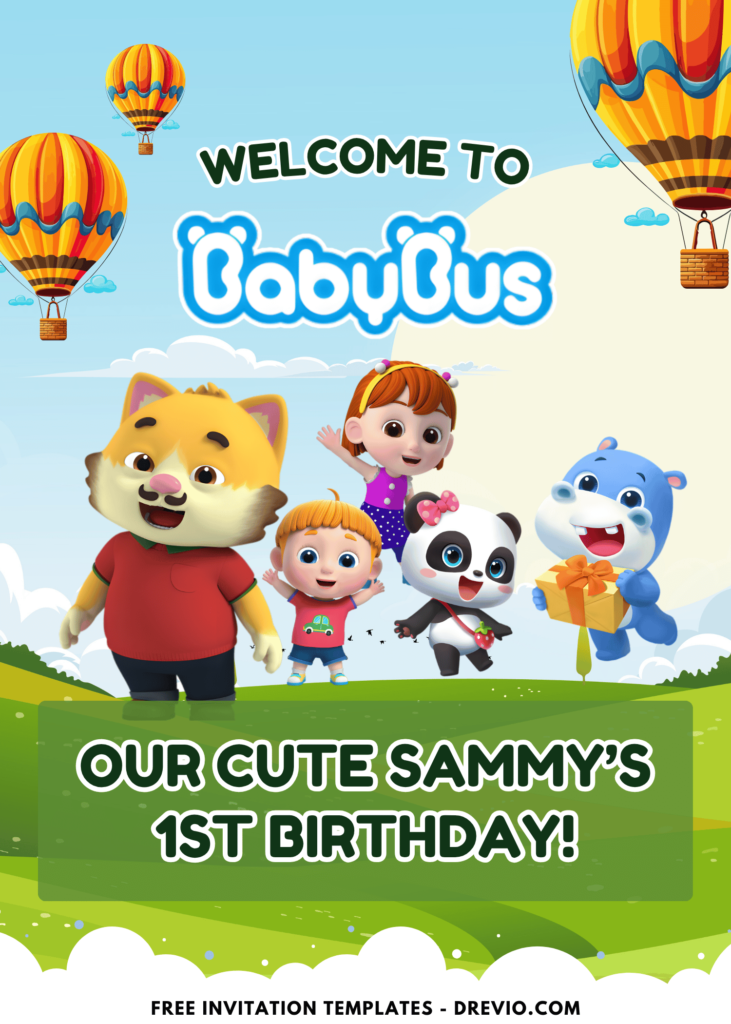 BabyBus Miumiu and Hank Birthday Party Welcome Sign Board