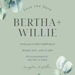 Eucalyptus Watercolor Wedding Invitations l Editable Canva Template