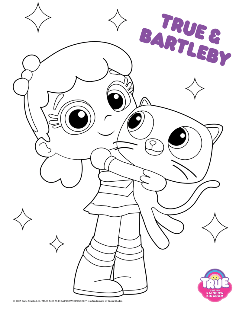 True and the Rainbow Kingdom Coloring Pages Template with True & Bartleby