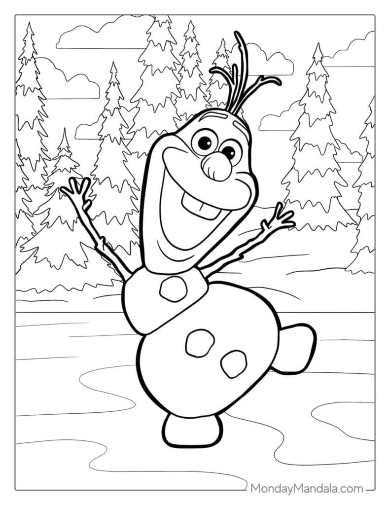 Playful Olaf Frozen Coloring Pages Templates