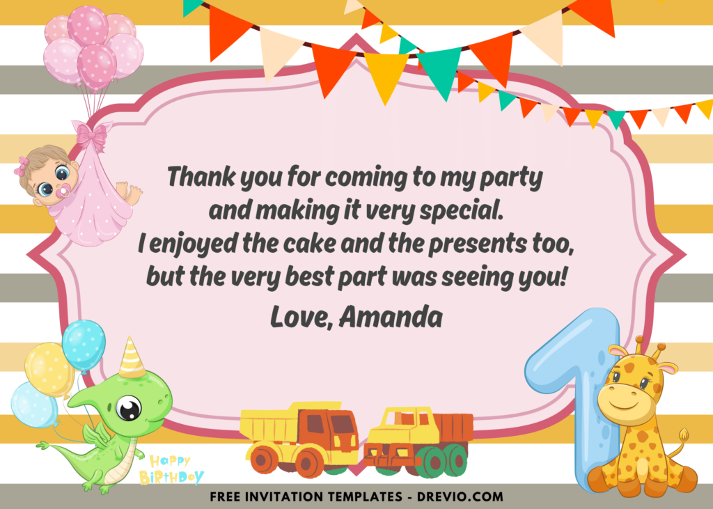 Party Animal First Birthday Party Thank You Card