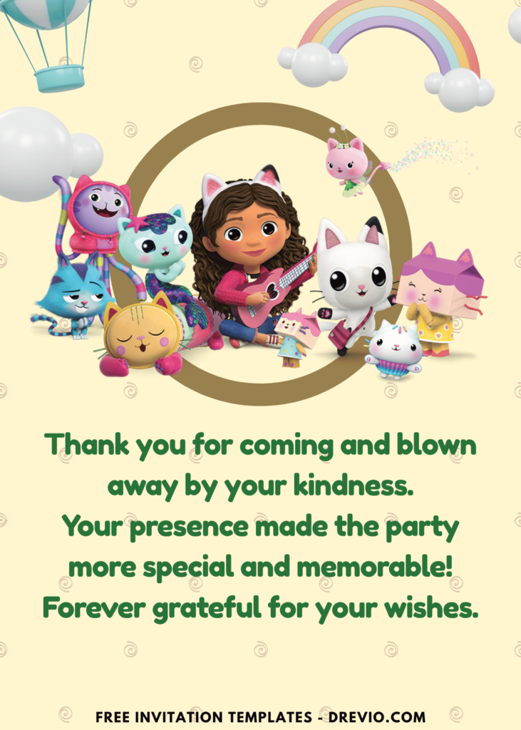 Gabby Dollhouse Birthday Party Thank You Card