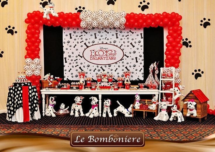 Cute Black and White Dalmatians Party Backdrop