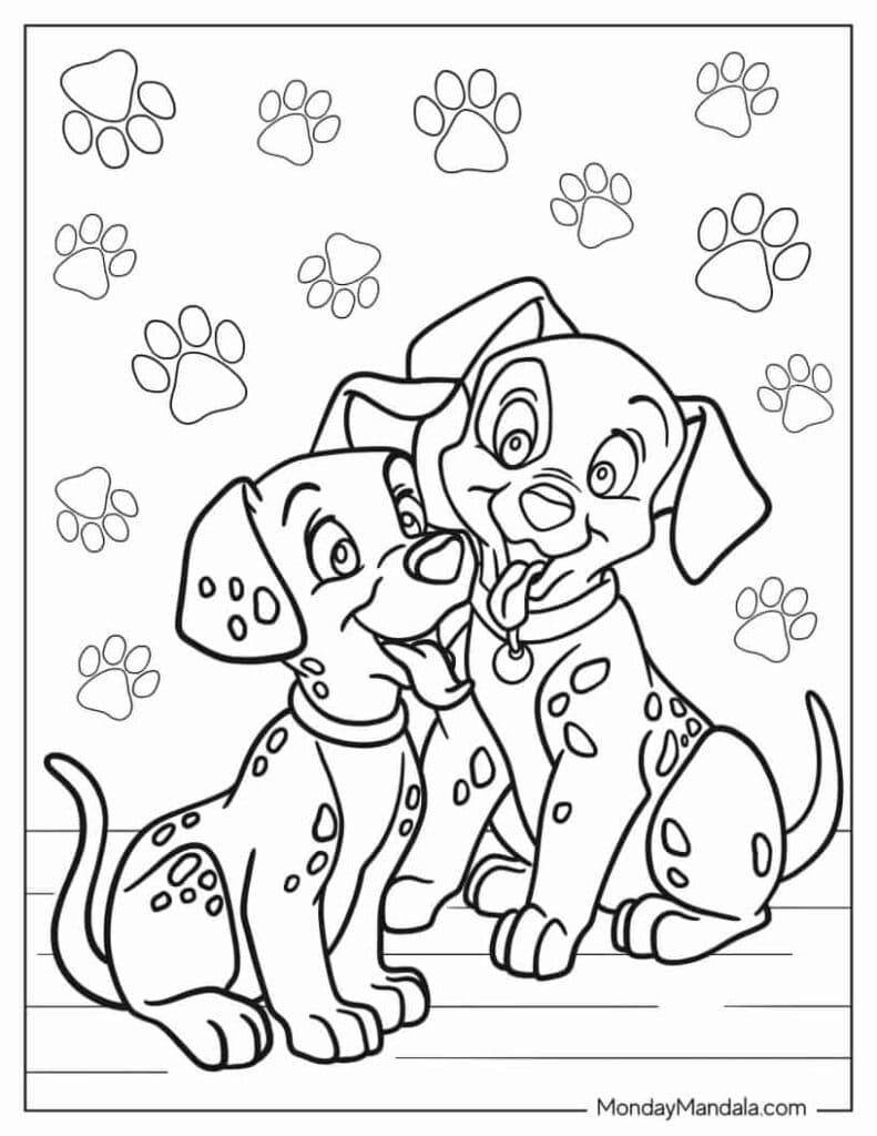101 Dalmatians Coloring Pages Template