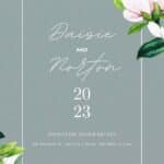 (FREE Canva Template) Floral Magnolia Sage Wedding Invitations