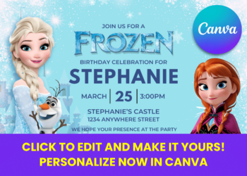 Free Printable Disney Frozen Anna and Elsa Birthday Invitation