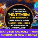 Mario Kart Themed Birthday Party Invitations | Editable Canva Template (New 2026 Design)
