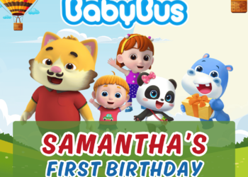 Free Editable Canva BabyBus Birthday Invitation - Instant Download