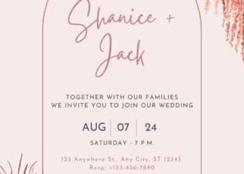Watercolor Dried Floral Wedding Invitation