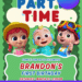 Free Editable Canva - Cocomelon Birthday Invitation Templates - Instant Download