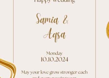 Chic Gold Marble Frame Wedding Invitation