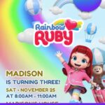 Sparkling Rainbow Ruby Wedding Invitation (Updated Canva Design)