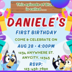 Happy Bluey Birthday Invitation | Editable Canva Template (Updated!)