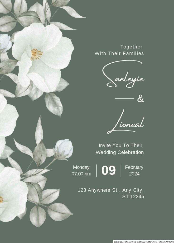 Modern Sage White Floral