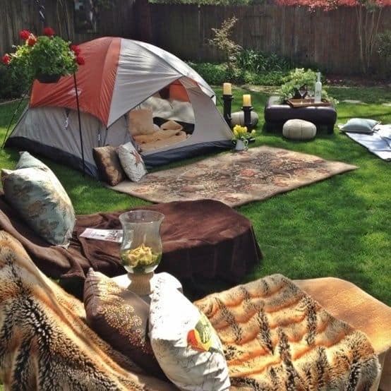 Backyard Campout in Summer