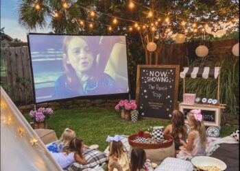 Backyard Movie Night in Summer