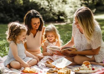 Old-Fashioned Picnic Under a Tree in Summer