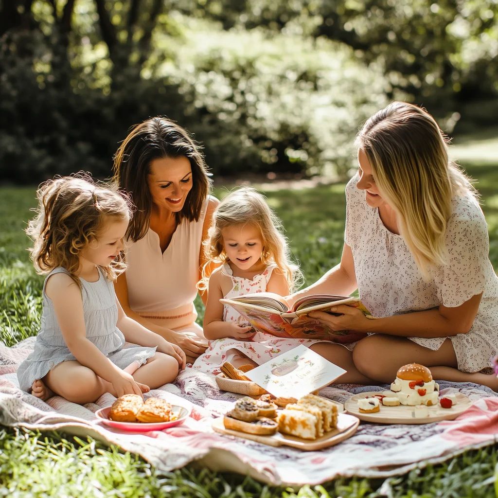 Old-Fashioned Picnic Under a Tree in Summer