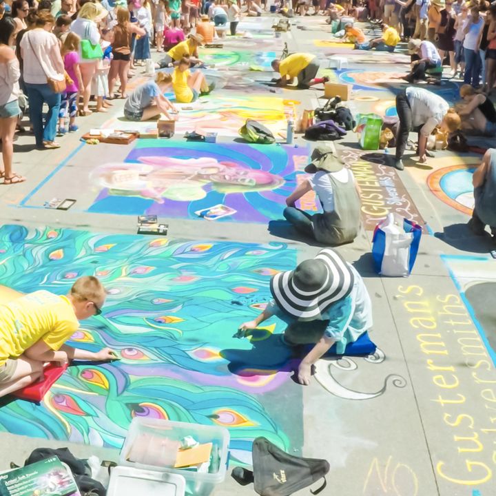 Sidewalk Chalk Art Festival in Summer