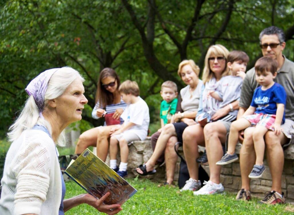 Storytime Under the Tree in summer