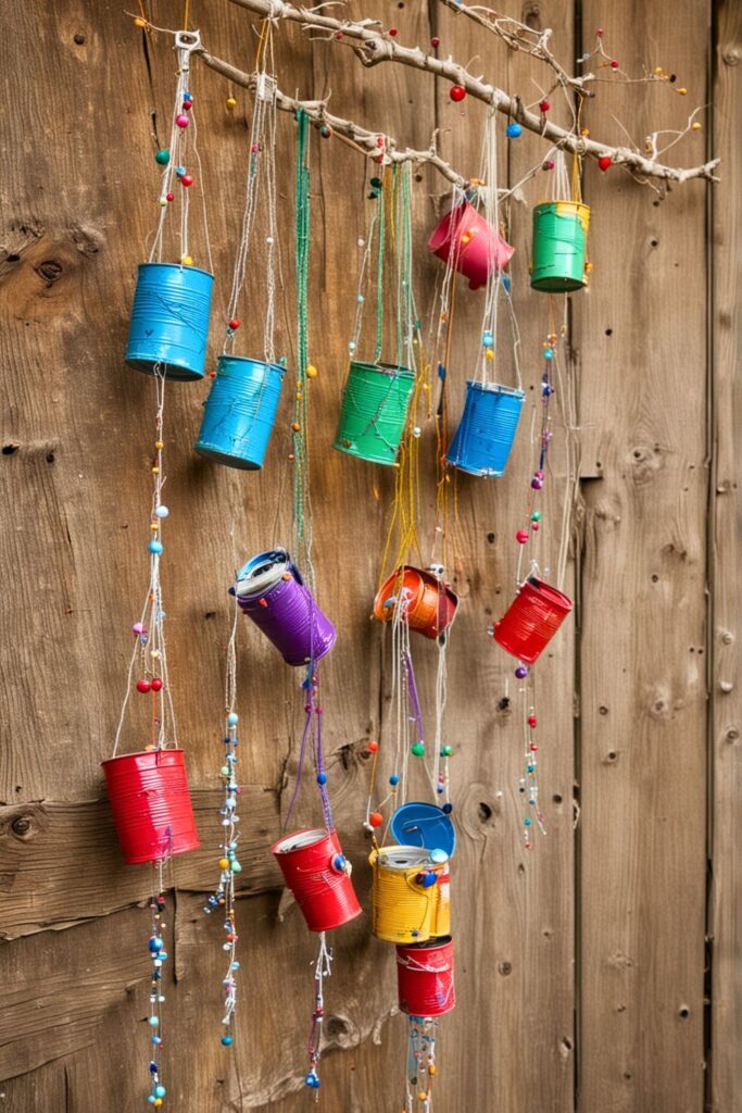 Tin Can Wind Chimes on Summer
