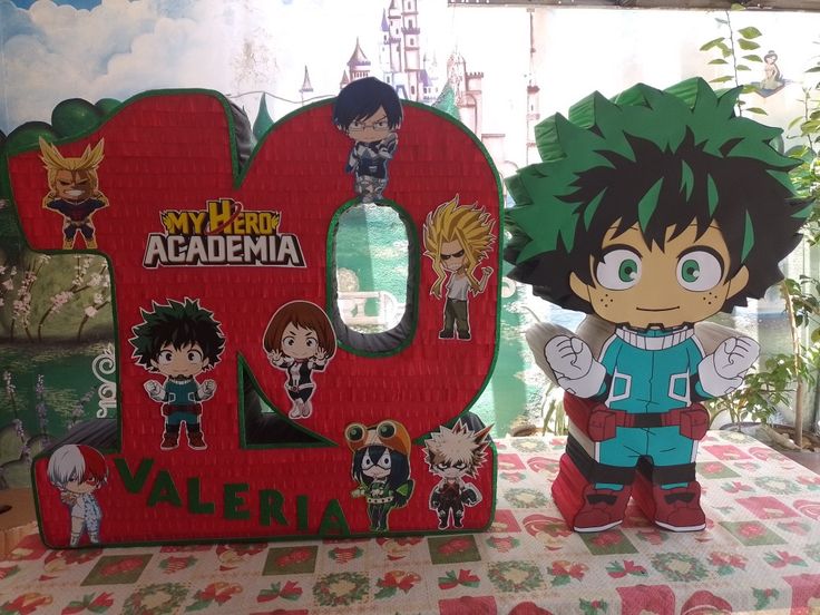 DIY Cardboard Birthday and My Hero Academia Izuku Midoriya Character Cutouts