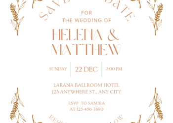 Free Editable Canva | Aesthetic Floral and Greenery Frame Wedding Invitation | Instant Download