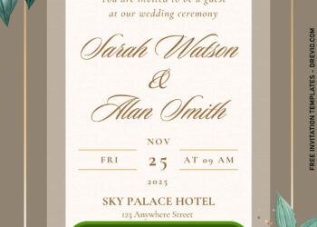 Free Editable Canva | Eucalyptus Greenery Wedding Invitation