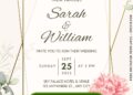 Modern Blush Peony Wedding Invitation