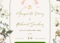 Free Editable Canva | Muted Winter Berry and Rose Garden Wedding Invitation