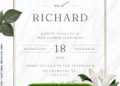 Free Printable Watercolor Lily and Peony Wedding Invitation | Instant Download