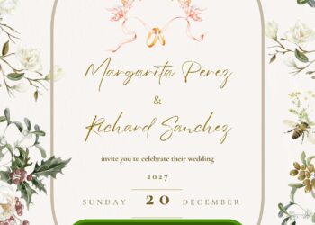 Free Editable Canva | Muted Winter Berry and Rose Garden Wedding Invitation