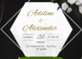 Free Editable Canva Elegant Rose Noir Wedding Invitation