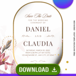 Chic Amaryllis Garden Wedding Invitation | Editable Canva Template