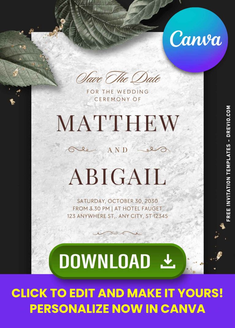 Free Editable Canva | Botanical Greenhouse Garden Wedding Invitation