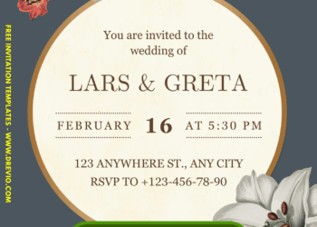 Free Editable Canva | Rustic Charm Floral Wedding Invitation
