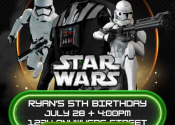 Free Editable Canva | Skywalker Saga Star Wars Birthday Invitation | Instant Download