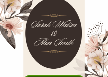Dreamy Wedding Invitation with Delicate Neutral Florals – Free Canva Templates
